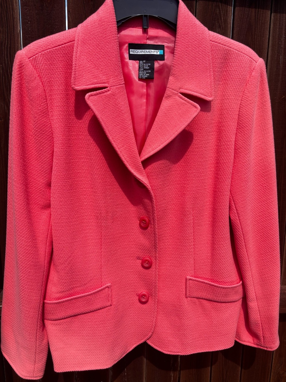 Requirements Coral Pink Tailored Women's Blazer